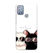 Чехол с рисунком кот на Motorola MOTO G10 (Коты в очках)