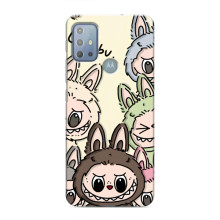 Чехол с Лабубу на Motorola MOTO G10 – Коллаж Лабубу