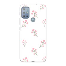Чохол з розовим принтом для Motorola MOTO G10 (Рожеві квіти)