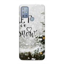 Новогодние, Праздничные Чехлы для Motorola MOTO G10 - 2024 год (Let it snow)