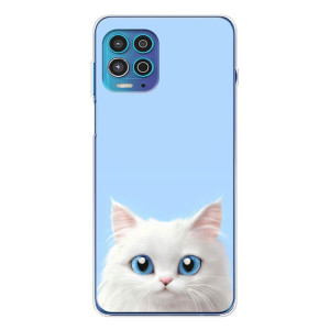 Чехол на тематику: Коты для Motorola MOTO G100 Pro – Белый кот