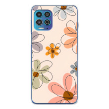 Чехол с цветочным принтом на Мото Джи100 Про – Разноцветные цветы