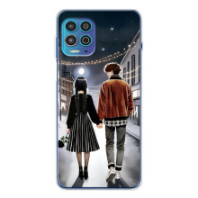 Чехол с дизайном Венздей 2 на Motorola MOTO G100 Pro – Уэнсдей и Тайлер