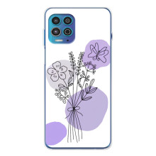 Силиконовый чехол с принтом в цветах на Motorola MOTO G100 Pro (Фиолетовый букет)