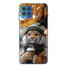 Печатный чехол «Зверята с кофе» для Motorola MOTO G100 Pro – Тигр с кофе