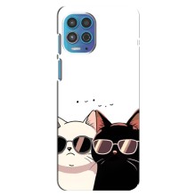 Чохол з малюнком кіт на Motorola MOTO G100 (Коти в окулярах)