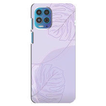 Чехол цветочный дизайн для Motorola MOTO G100 – Монстера фиолетовая