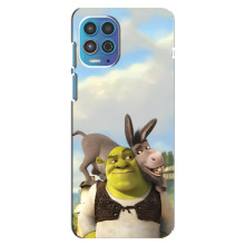 Чехол с мультфильмом Шрек на Motorola MOTO G100 – Шрек и осел