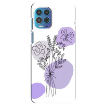 Силиконовый чехол с принтом в цветах на Motorola MOTO G100 – Фиолетовый букет