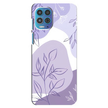 Силиконовый чехол с принтом в цветах на Motorola MOTO G100 – Фиолетовый дизайн