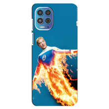 Чехол с принтом Фантастическая четверка для Motorola MOTO G100 – Человек-Факел