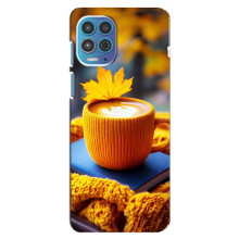 Чехол с уникальным дизайном «Осень с кофе» для Motorola MOTO G100 – Кофе с жёлтым