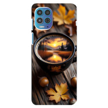 Чехол с уникальным дизайном «Осень с кофе» для Motorola MOTO G100 – Тёмный кофе