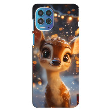 Яркий чехол для Motorola MOTO G100 с Зимними Оленятами – Оленёнок среди гирлянд