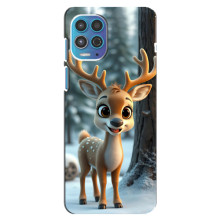Яркий чехол для Motorola MOTO G100 с Зимними Оленятами – Оленёнок в лесу
