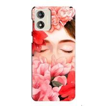 Чехлы (ART) Цветы на Motorola MOTO G13 (VPrint) (Глаза в цветах)