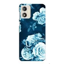 Чехлы (ART) Цветы на Motorola MOTO G13 (VPrint) (Голубые Бутоны)