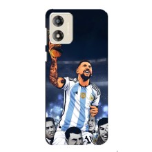 Чехлы для Motorola MOTO G13 (Leo чемпион) (AlphaPrint) (Месси с кубком)