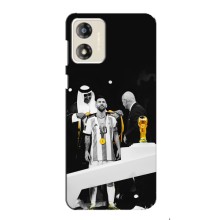 Чехлы для Motorola MOTO G13 (Leo чемпион) (AlphaPrint) (Месси в накидке)