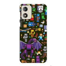 Чехол Майнкрафт на Motorola MOTO G13 (AlphaPrint) Minecraft (Коллаж Майнкрафт)