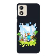 Чехол Майнкрафт на Motorola MOTO G13 (AlphaPrint) Minecraft (персонажи Minecraft)