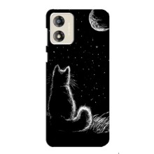 Чехол с принтом для Motorola MOTO G13 (AlphaPrint) Модные коты (Котик и луна)