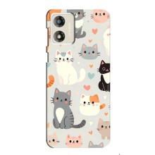 Чехол с рисунком кот на Motorola MOTO G13 (Коллаж котов)