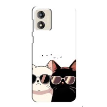 Чехол с рисунком кот на Motorola MOTO G13 (Коты в очках)