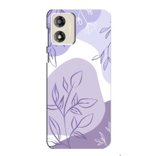 Силиконовый чехол с принтом в цветах на Motorola MOTO G13 – Фиолетовый дизайн