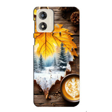 Чехол с уникальным дизайном «Осень с кофе» для Motorola MOTO G13 – Осенне-зимнее кофе