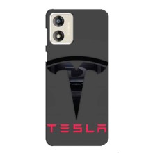Силиконовый бампер с картинкой машины на Motorola MOTO G13 – Logo TESLA