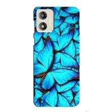 Силиконовый бампер с картинкой животных для Motorola MOTO G13 (Крылья бабочек)