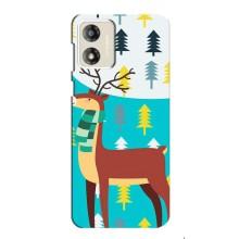 Силиконовый бампер с картинкой животных для Motorola MOTO G13 (Олень с шарфом)