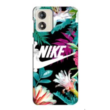 Силиконовый Чехол на Motorola MOTO G13 с картинкой Nike (Цветочный Nike)