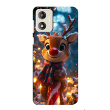 Яркий чехол для Motorola MOTO G13 с Зимними Оленятами – Олень в шарфе