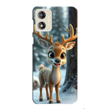 Яркий чехол для Motorola MOTO G13 с Зимними Оленятами – Оленёнок в лесу