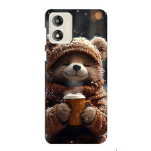 Печатный чехол «Зверята с кофе» для Motorola MOTO G13 – Мишка с кофе