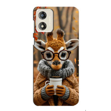 Печатный чехол «Зверята с кофе» для Motorola MOTO G13 – Жираф с кофе