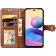 Кожаный чехол книжка GETMAN Gallant (PU) для Motorola Moto G14 – Коричневый