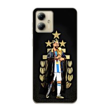 Чехлы для Motorola MOTO G14 (Leo чемпион) (AlphaPrint) (Месси Король)