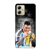 Чехлы для Motorola MOTO G14 (Leo чемпион) (AlphaPrint) (Месси Чемпион)