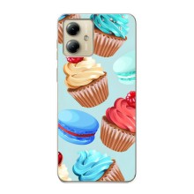Чехлы с Фруктами для Motorola MOTO G14 (VPrint) (Кексики)