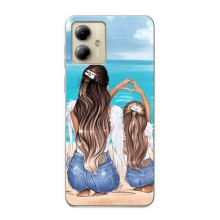Чехол с печатью для Motorola MOTO G14 - (Мама с ребенком) (AlphaPrint) (Мама с доченькой)
