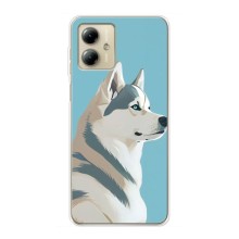 Чехол с Хаски для Motorola MOTO G14 - (AlphaPrint) (Хаски арт)