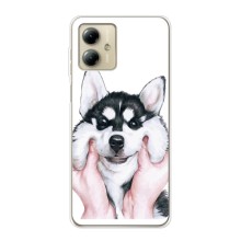 Чехол с Хаски для Motorola MOTO G14 - (AlphaPrint) (Хаски улыбака)