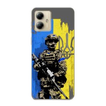 Чехлы с картинкой ЗСУ для Motorola MOTO G14 (AlphaPrint) (АРТ солдат)
