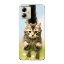Чехлы с Котиками для Motorola MOTO G14 (VPrint) (Прыжок кота)