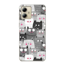 Чехлы с Котиками для Motorola MOTO G14 (VPrint) (Рисованные котики)