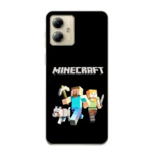 Чехол Майнкрафт на Motorola MOTO G14 (AlphaPrint) Minecraft (герои Minecraft)