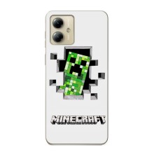Чехол Майнкрафт на Motorola MOTO G14 (AlphaPrint) Minecraft (крипер Майнкрафт)